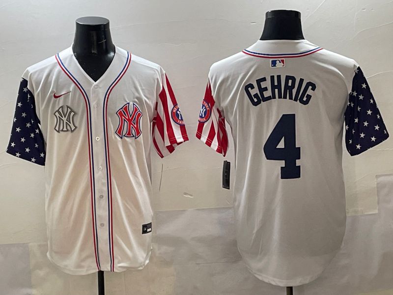 Men New York Yankees #4 Gehrig White a generation of national flags Jointly Name 2025 Nike MLB Jersey style 11